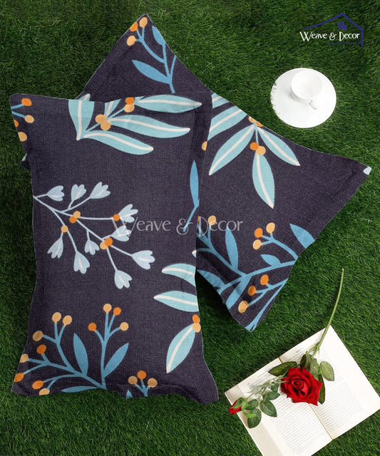 Blue Floral Pillow Cover Set of 2