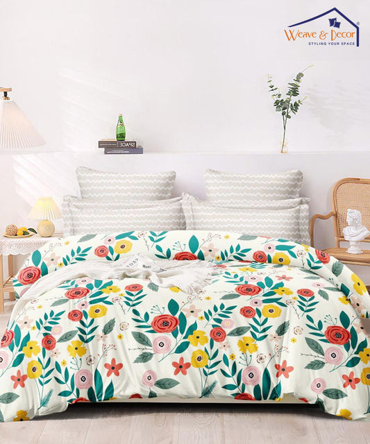 Pocket Full of Roses Double Bedsheet With 2 Pillow Cover