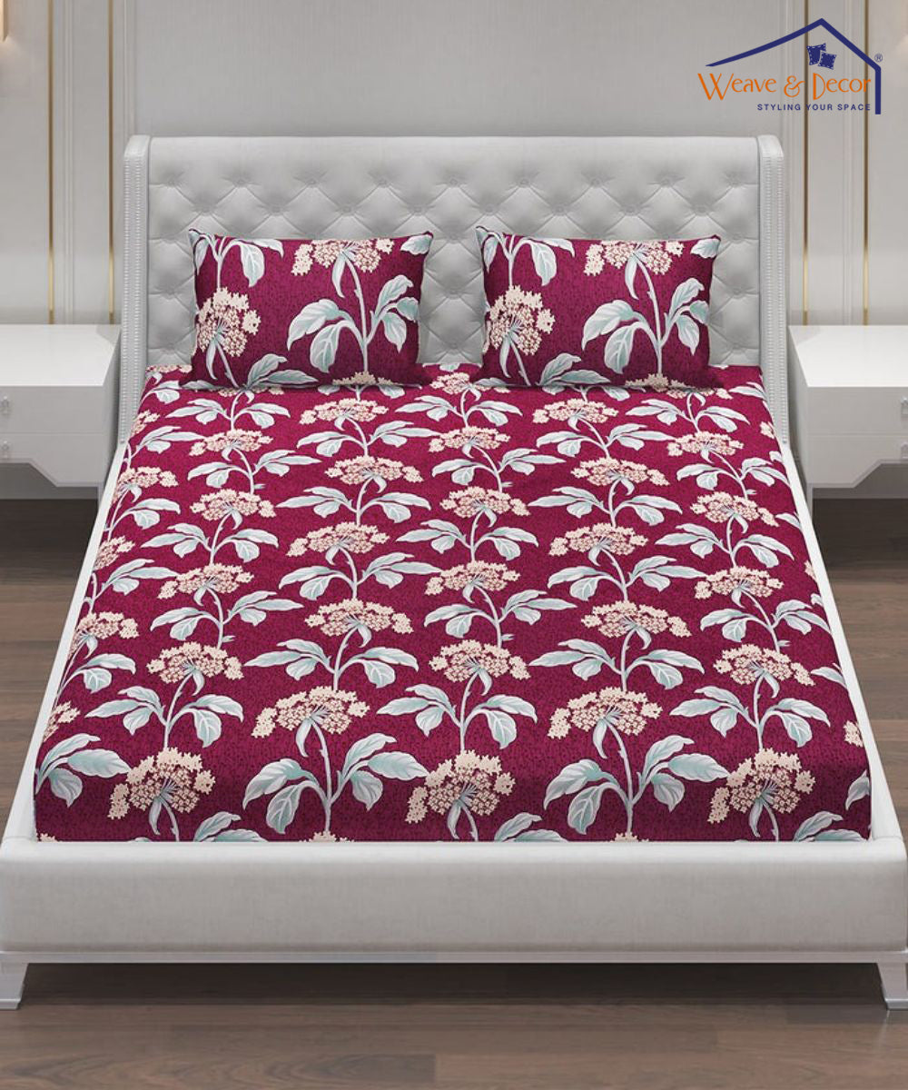 The Floral House Fitted Bedsheet With Pillow Cover