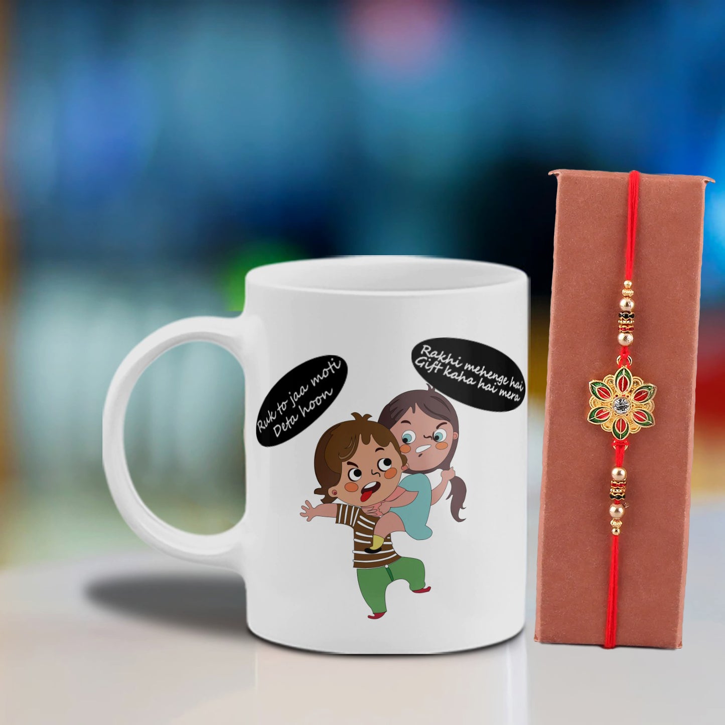 Bhai Behen Mug With Rakhi