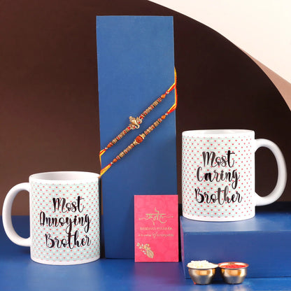 Brothers Mug Set With 2 Rakhi