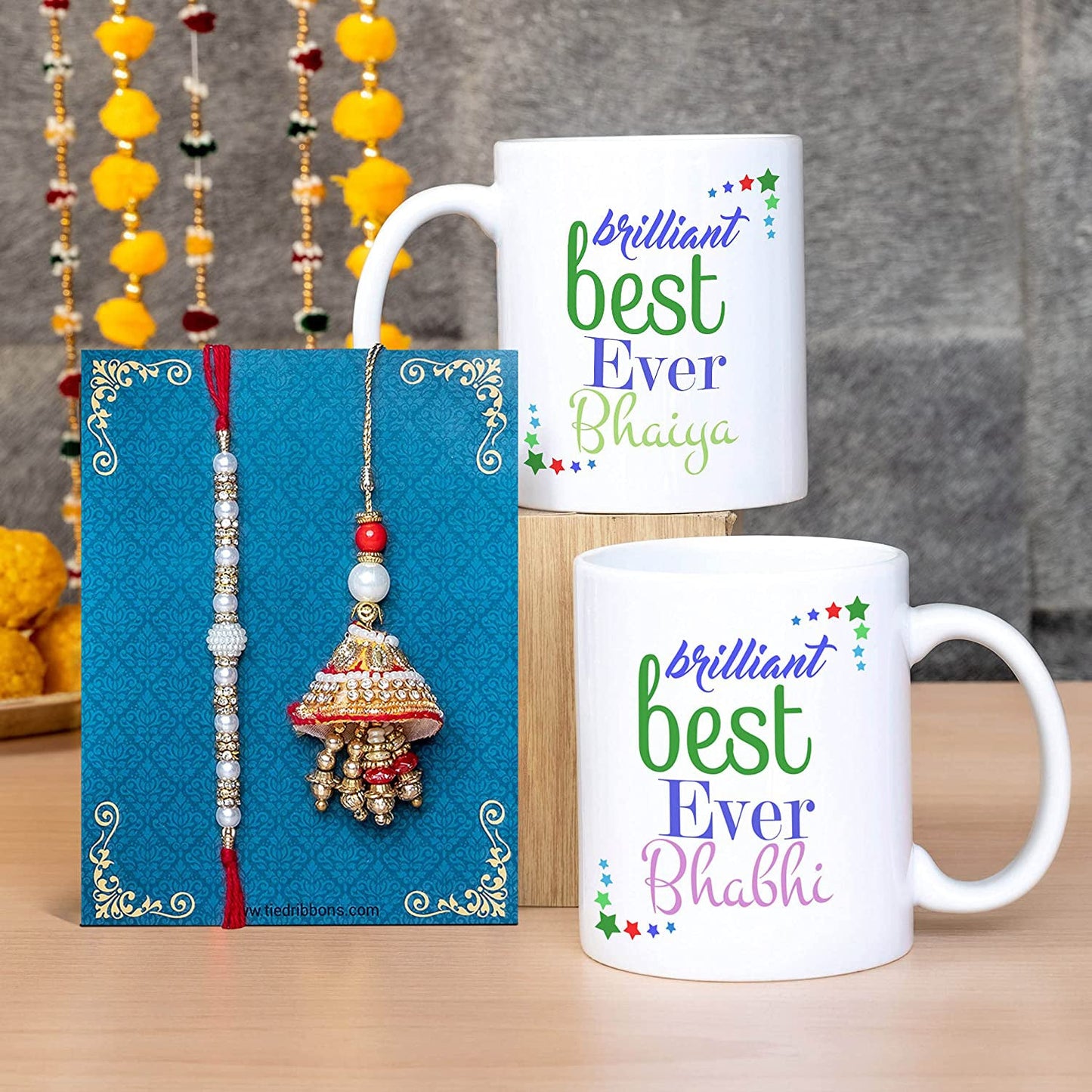 Brilliant Bhaiya & Bhabhi Mug Set with 2 Rakhi