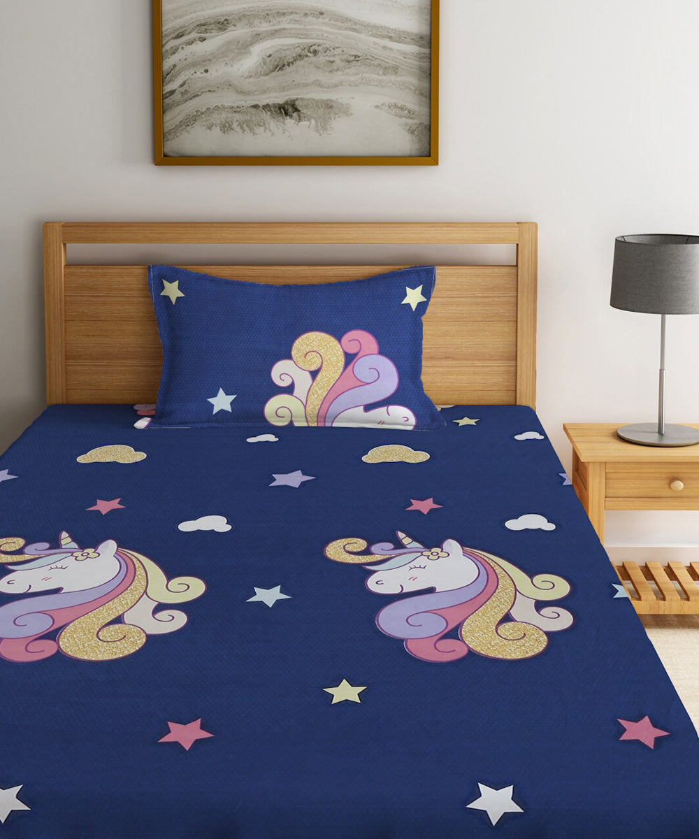 Magical Unicorn Kids Bedsheet With Pillow Covers