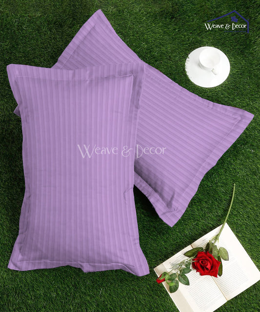 Lavender Satin Stripe Pillow Cover Set of 2