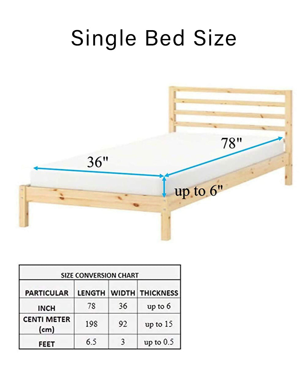 Beige Zigzag Fitted Bedsheet With Pillow Cover